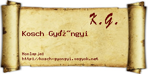 Kosch Gyöngyi névjegykártya