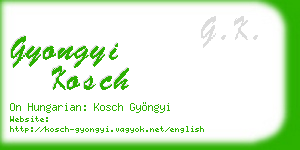gyongyi kosch business card